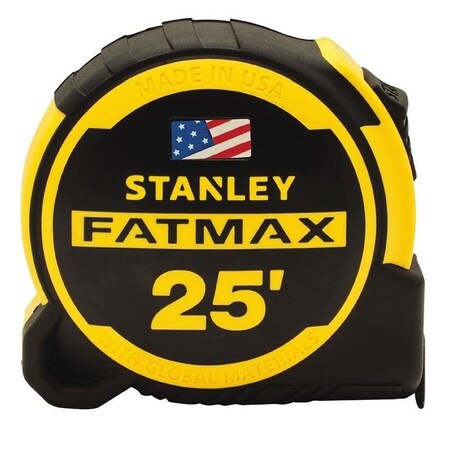 STANLEY FMHT36325S Tape Measure, 25 ft L Blade, 114 in W Blade, Steel Blade, ABS Case, BlackYellow Case FMHT36325THS